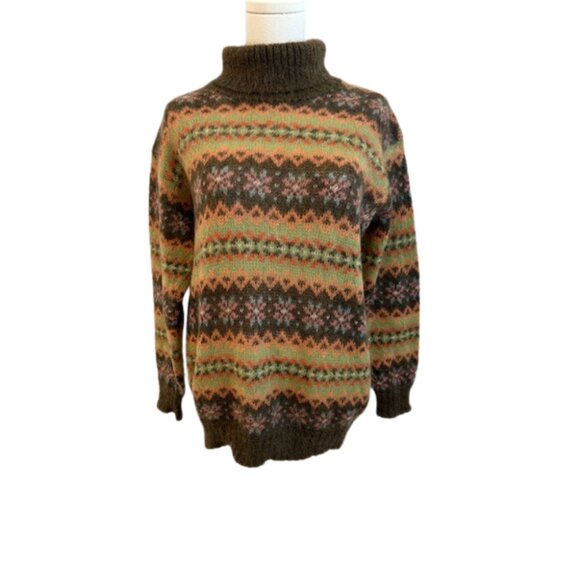 United Colors of Benetton Mohair Blend Fair Isle Sweater XS - Picture 2 of 6